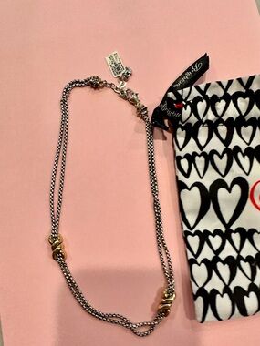 Brighton Interlock Twist Two-Tone Silver and Gold Knot Layered Necklace.